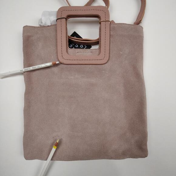 Minimalist TMRW STUDIO Milo Suede Fold Over Clutch Day to Night 3 in 1 Handbag - Picture 4 of 9
